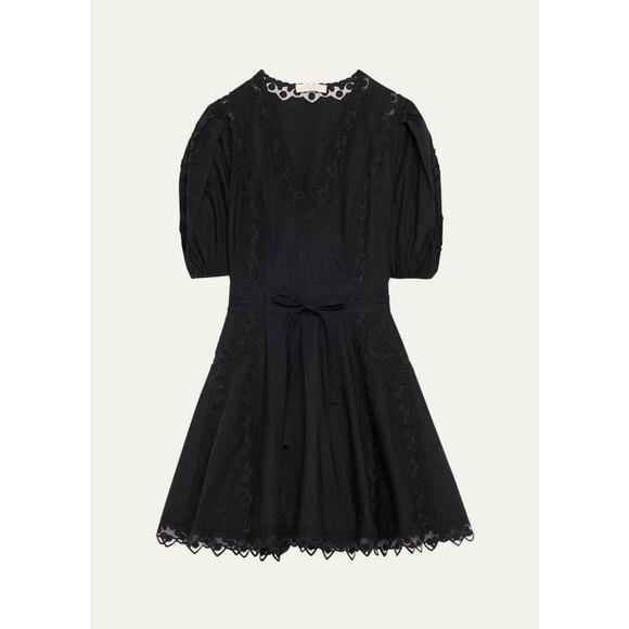Ulla Johnson Camila Embroidered Trim Mini Dress in Black 0 - Picture 5 of 7